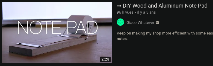 ⇒ DIY Wood and Aluminum Note Pad